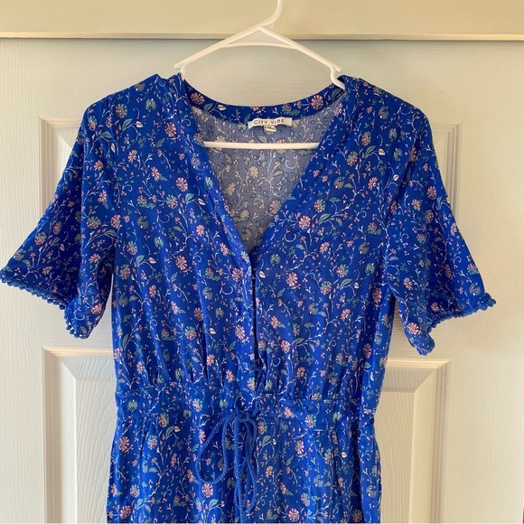 Blue Floral Maxi Dress - Picture 3 of 6